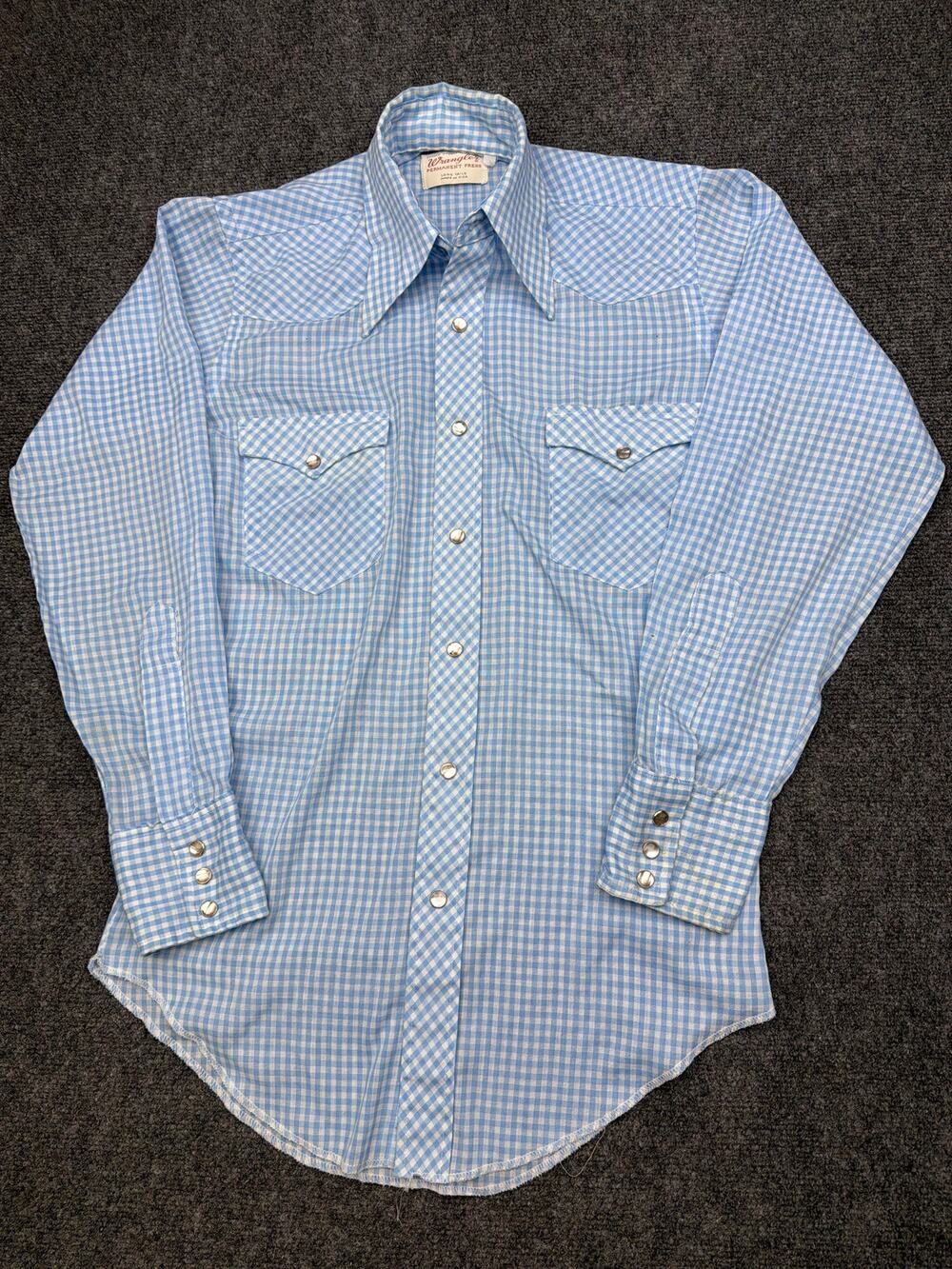 Vintage Wrangler Pearl Snap Western Shirt Size Small